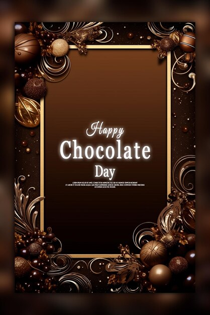 Diseño de happy chocolate day y plantilla de redes sociales