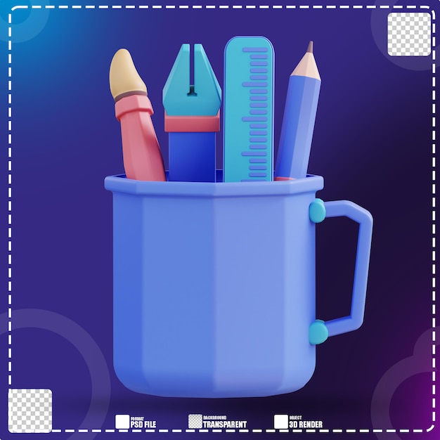 Diseño de herramienta de vidrio de ilustración 3D 2