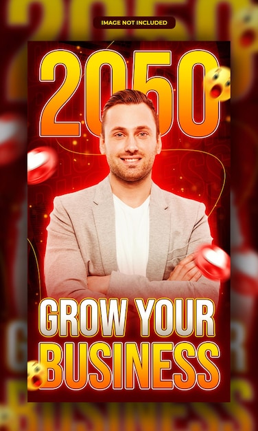 PSD diseño de historia o portada de carrete de instagram de grow business