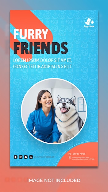 Diseño de historias promocionales en redes sociales del servicio de cuidado de mascotas.