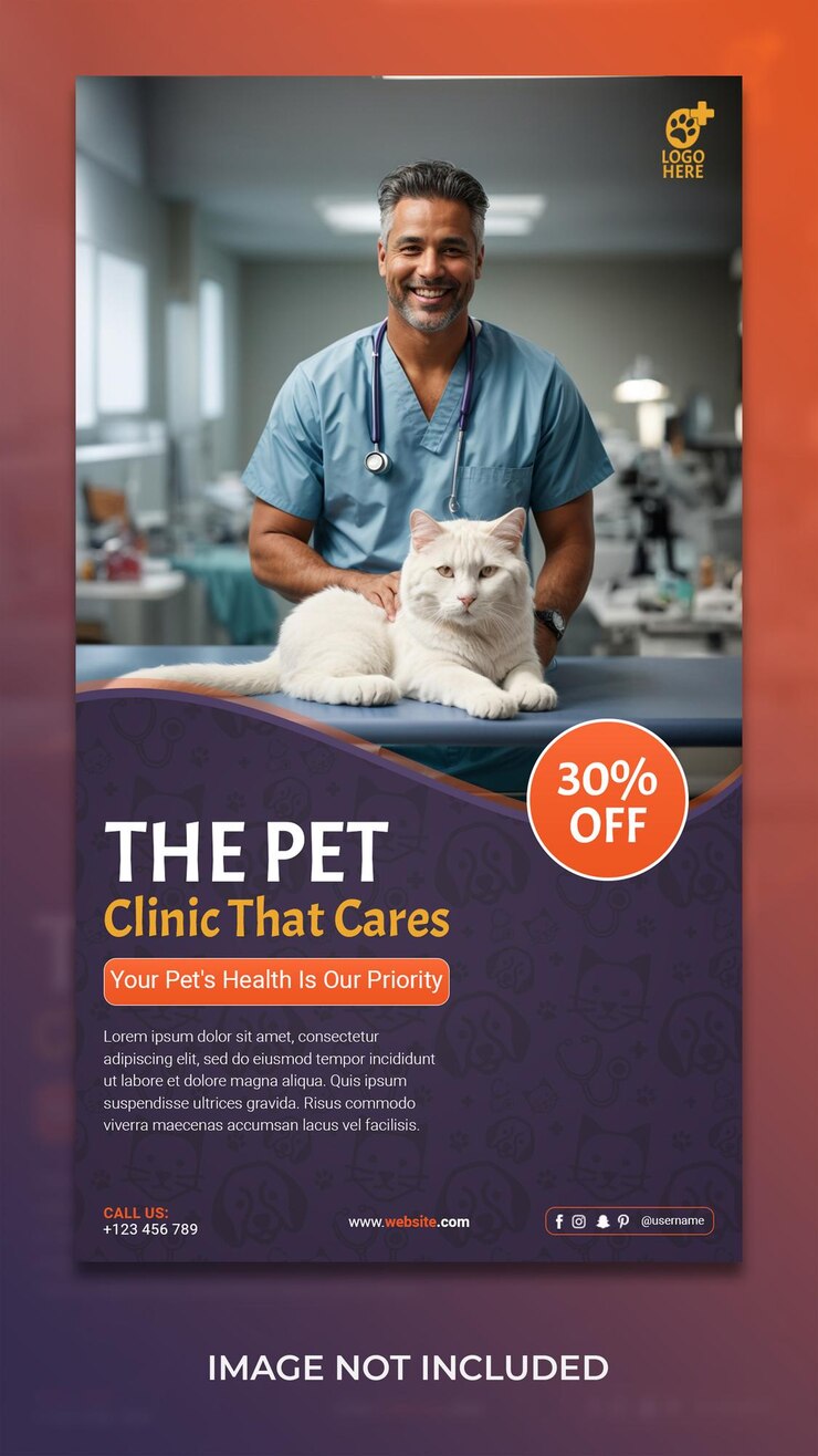 Diseño de historias promocionales en redes sociales del servicio de cuidado de mascotas.