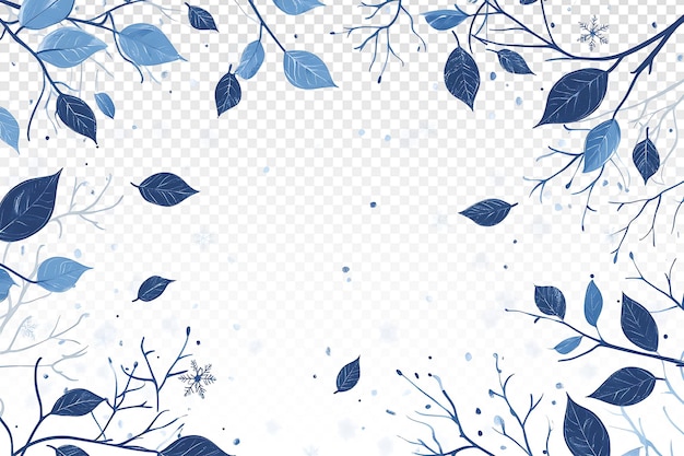 Diseño de hojas azules y copos de nieve del Círculo de Invierno