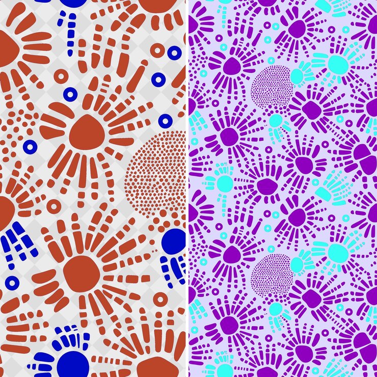 PSD diseño de huella de mano aborigen australiano que consiste en el vector geométrico abstracto creativo de handpri