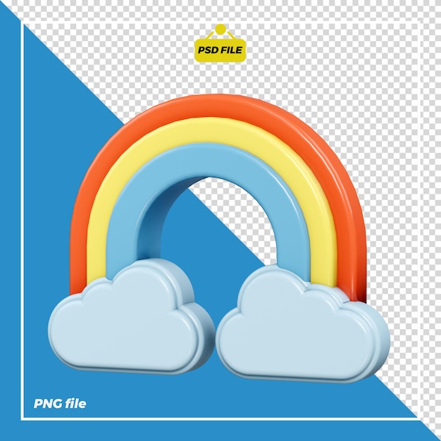 Diseño de icono de arco iris 3d