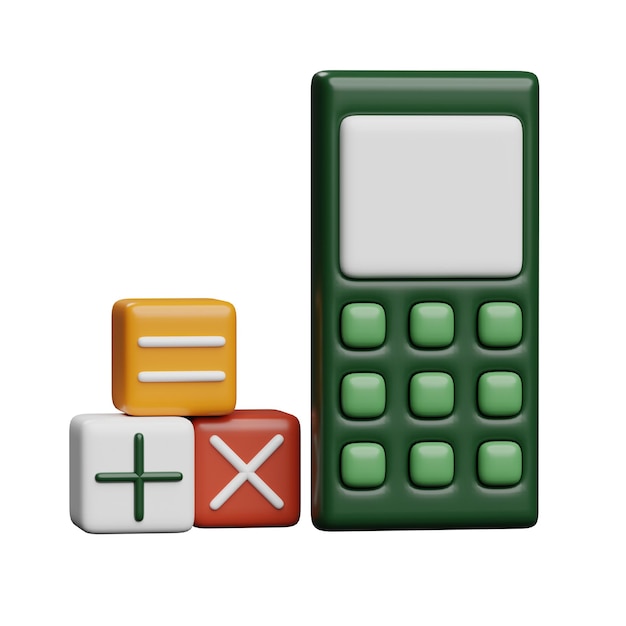 PSD diseño de icono de calculadora 3d