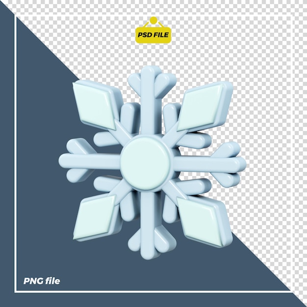 Diseño de icono de copo de nieve 3D