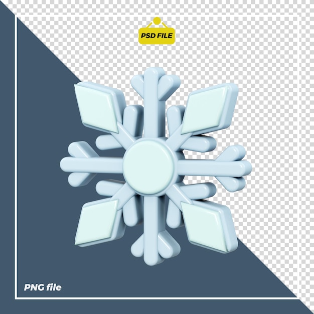 PSD diseño de icono de copo de nieve 3d