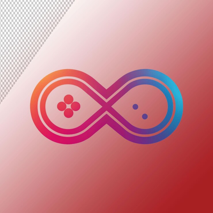 PSD diseño de icono del logotipo de infinite game pad en un fondo transparente