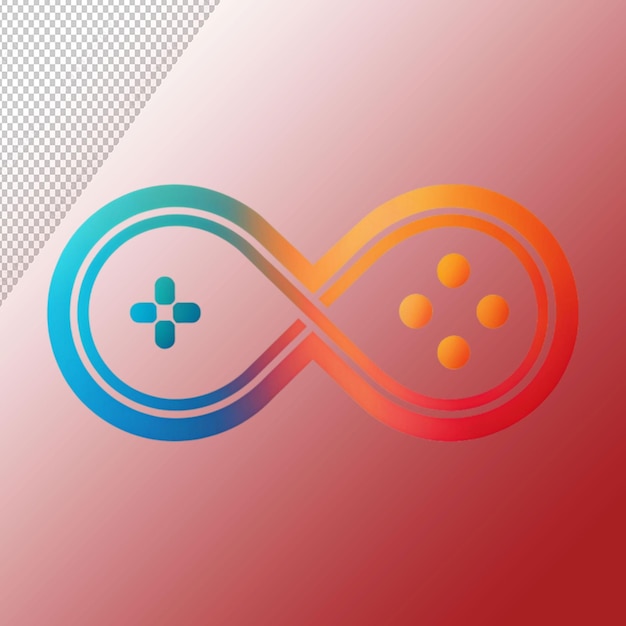 diseño de icono del logotipo de infinite game pad en un fondo transparente