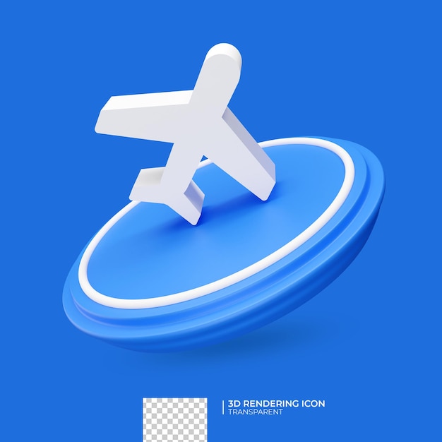 PSD diseño de icono de render 3d de avión