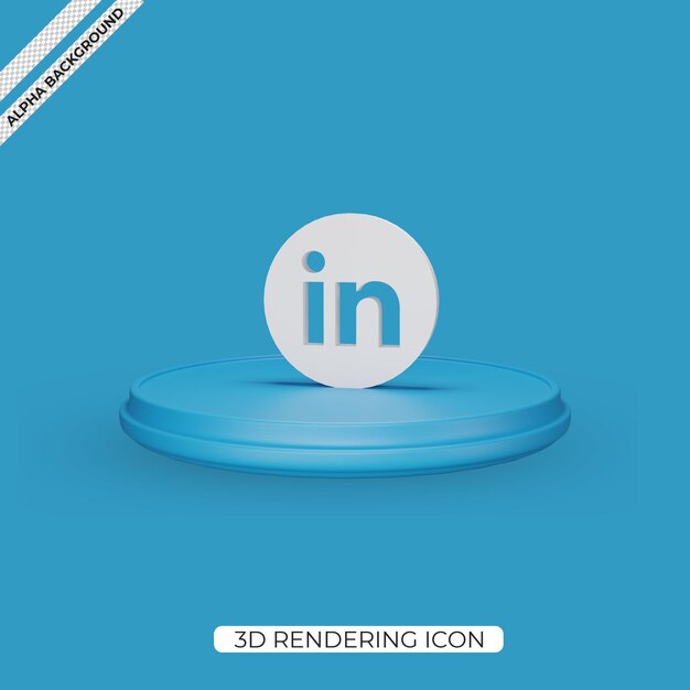 Diseño de icono de renderizado 3d de Linkedin