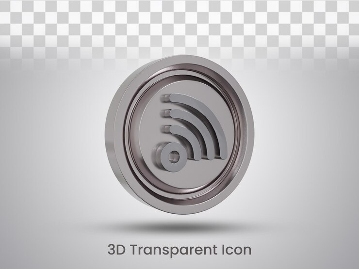 PSD diseño de icono de señal wifi renderizado 3d
