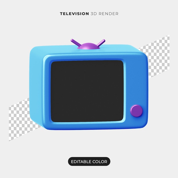 Diseño de icono de televisión 3d aislado