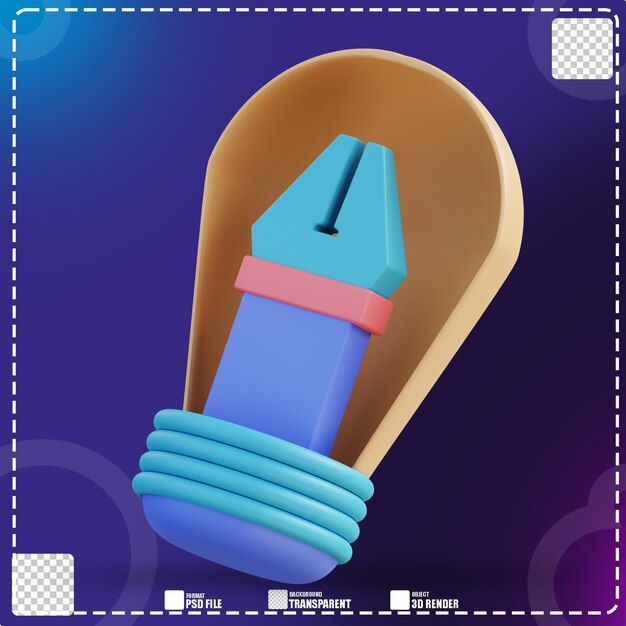 PSD diseño de idea de ilustración 3d 3