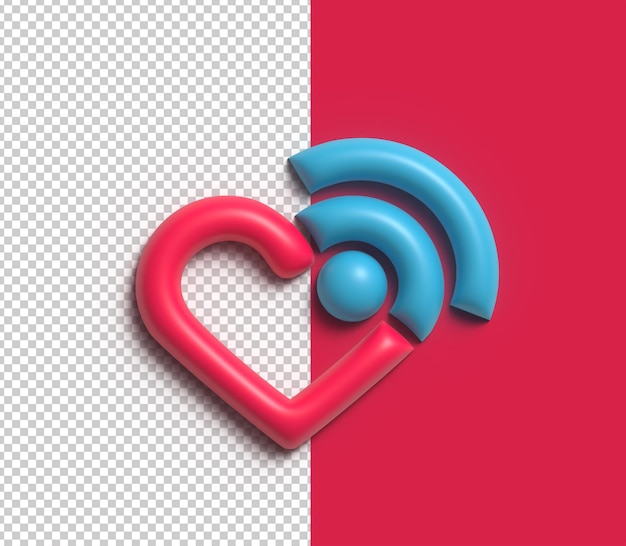 Diseño de ilustración 3D del corazón del día de San Valentín.