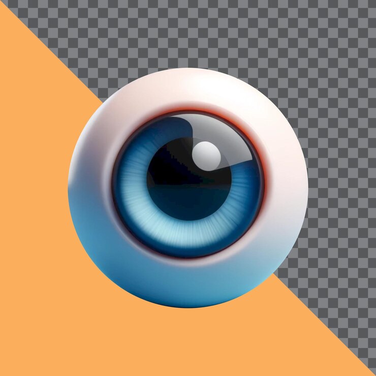 PSD diseño de ilustración 3d de un globo ocular en estilo de dibujos animados