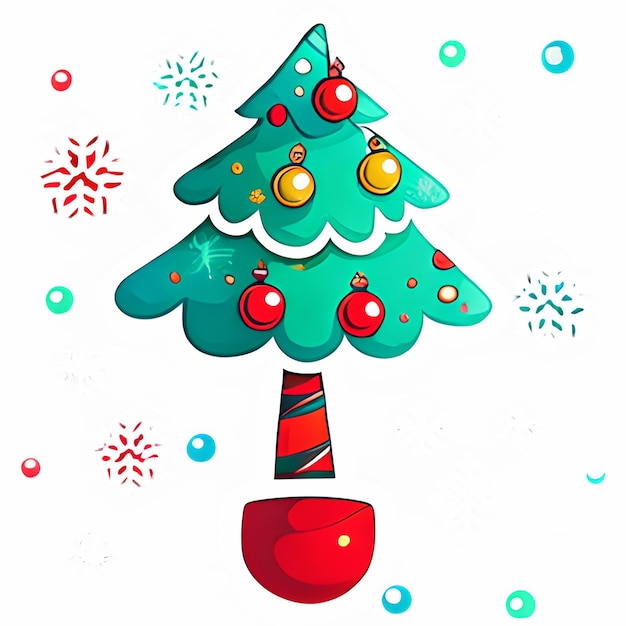 PSD diseño de ilustración de árbol de navidad para la fiesta de navidad