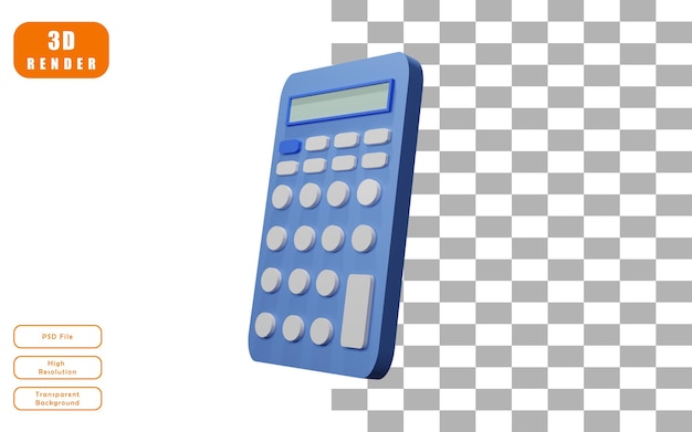 Diseño de ilustración de calculadora 3d archivo psd premium