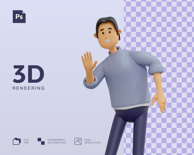 Diseño de ilustración de personaje de hombre 3d