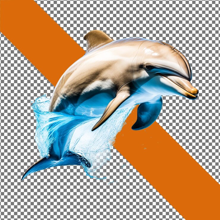 PSD diseño de ilustraciones de animales psd de delfines aislados realistas con capas editables en transparente