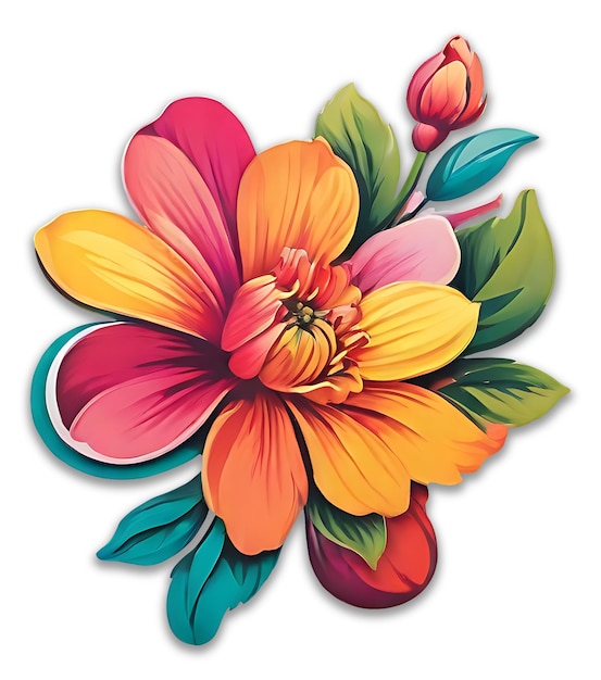 PSD diseño de ilustraciones florales de stock psd