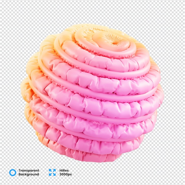 Diseño de inflación abstracta 3D colorido en un fondo transparente