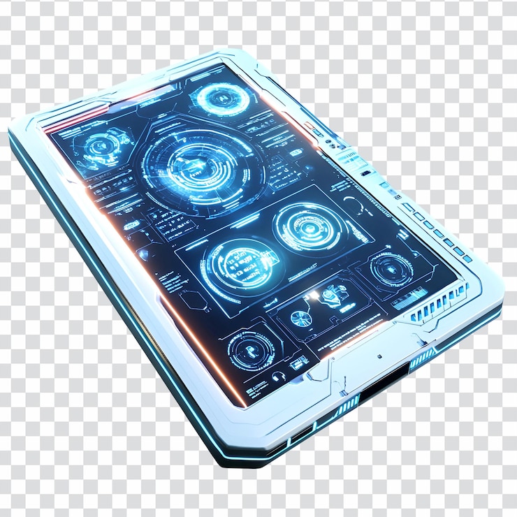 PSD diseño de interfaz de tableta futurista con pantalla digital