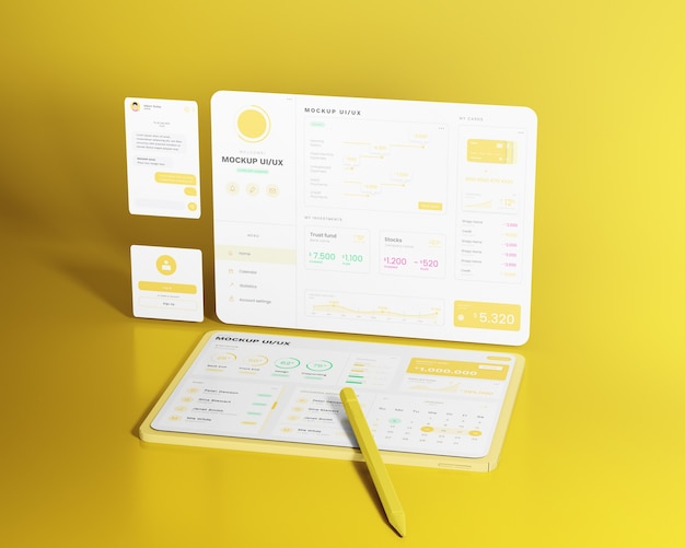 PSD diseño de interfaz ui y ux para tableta