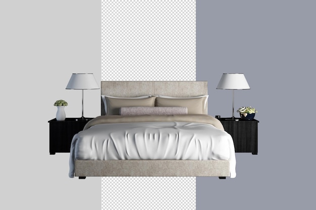 Diseño de interiores de dormitorio en renderizado 3d