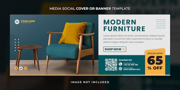 Diseño de interiores para la venta Portada de redes sociales o plantilla de banner