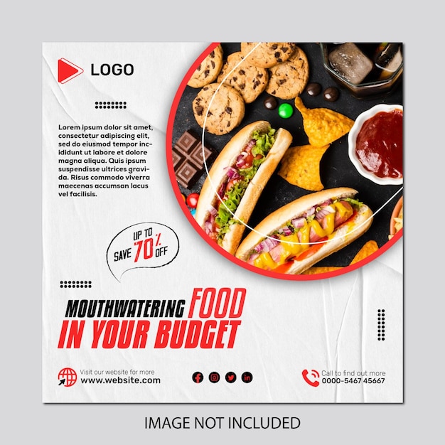 Diseño de letras del Día Mundial de la Alimentación con banner de venta en las redes sociales o plantilla de promoción de publicaciones en Instagram