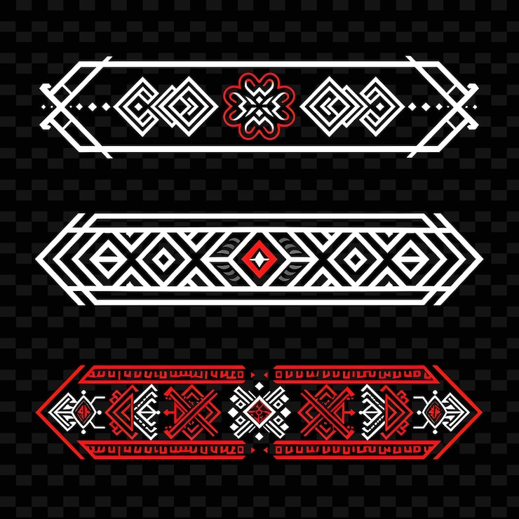 PSD diseño de límites geométricos con diseños de motivos estilizados únicos de dec png repetitivos y angulares