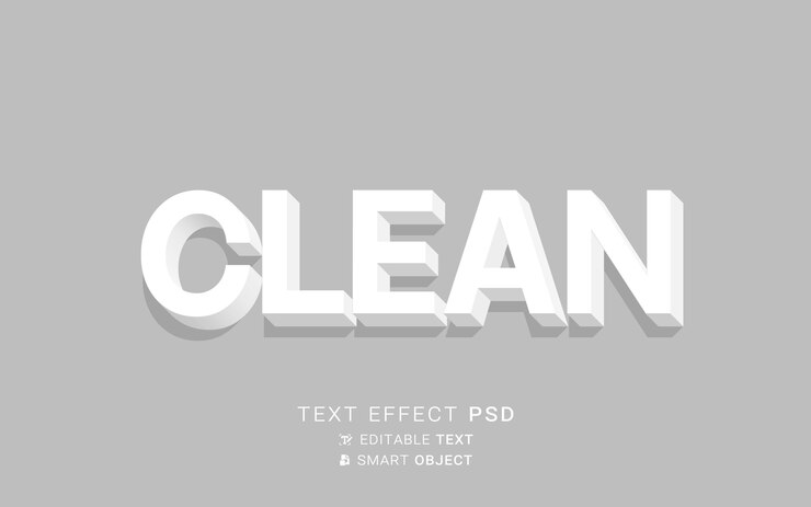 PSD diseño limpio con efecto de texto