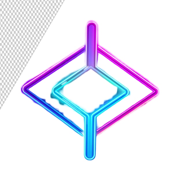 diseño de línea de neón psd transparente aislado en fondo transparente