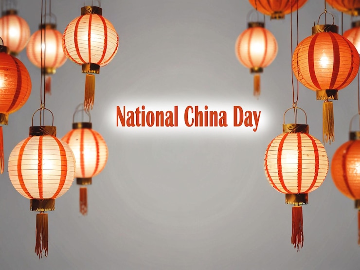 PSD diseño de linternas chinas en rojo