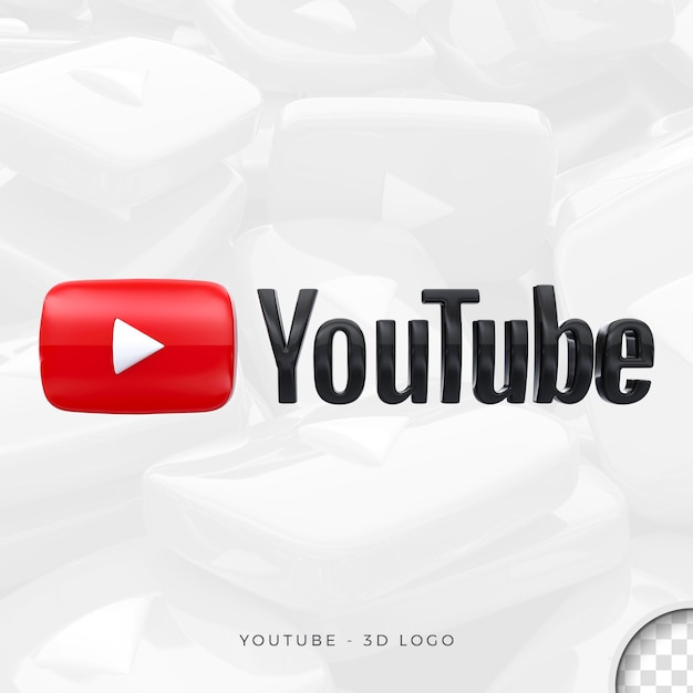 Diseño de logo 3d de youtube