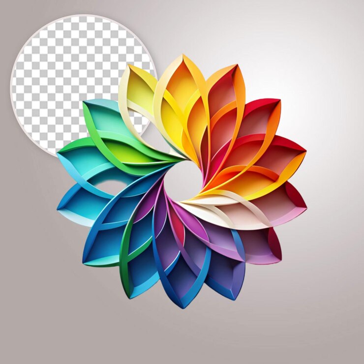 PSD diseño de logotipo de anillo colorido en fondo transparente