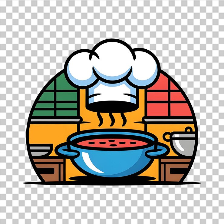 PSD diseño del logotipo del chef de un restaurante sobre un fondo blanco