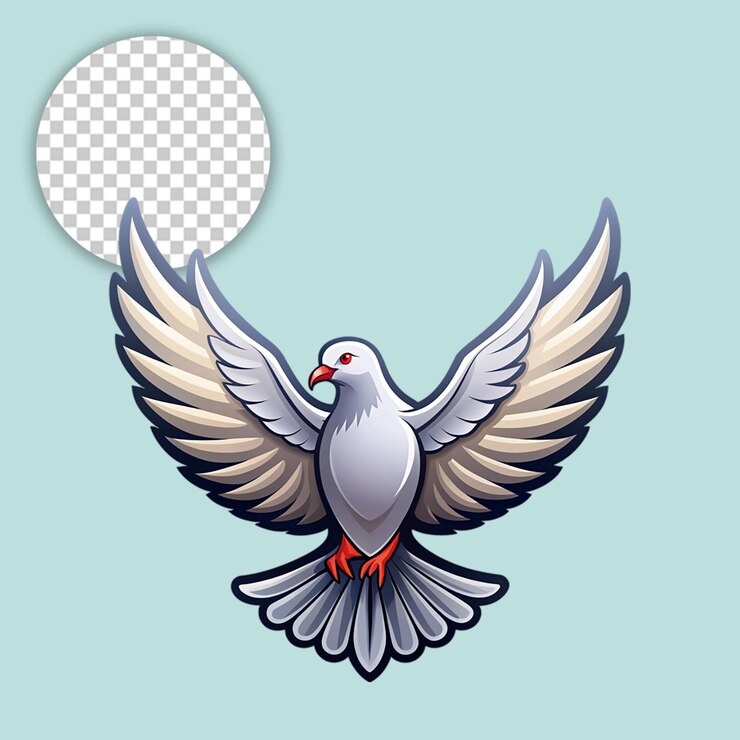 PSD diseño del logotipo de dove en un fondo transparente