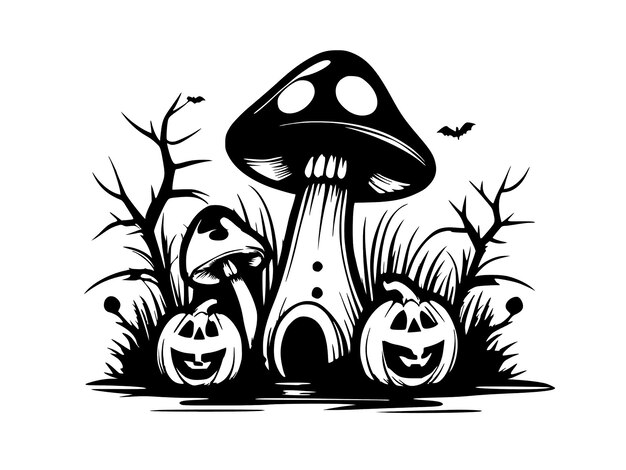 PSD diseño del logotipo de hongos de halloween