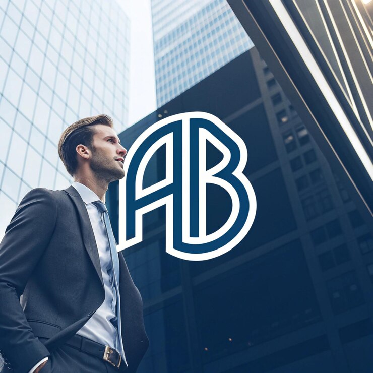 PSD diseño del logotipo de la letra ab logotipo del alfabeto ab