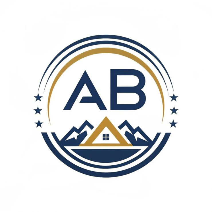 PSD diseño del logotipo de la letra ab luxury