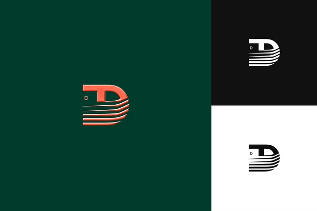 Diseño de logotipo de letra D con marca de combinación Estilo de diseño de logotipo con ilustración de forma D Diseños vectoriales de logotipo