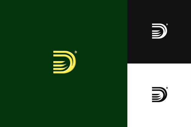 Diseño de logotipo de letra D con marca de combinación Estilo de diseño de logotipo con ilustración de forma D Diseños vectoriales de logotipo