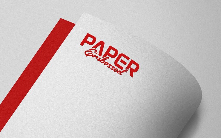 PSD diseño de logotipo en relieve en papel