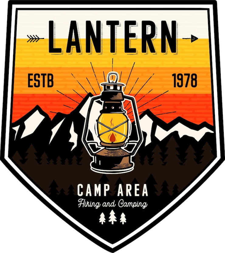 PSD diseño del logotipo retro camp badge adventure aislado sobre un fondo blanco
