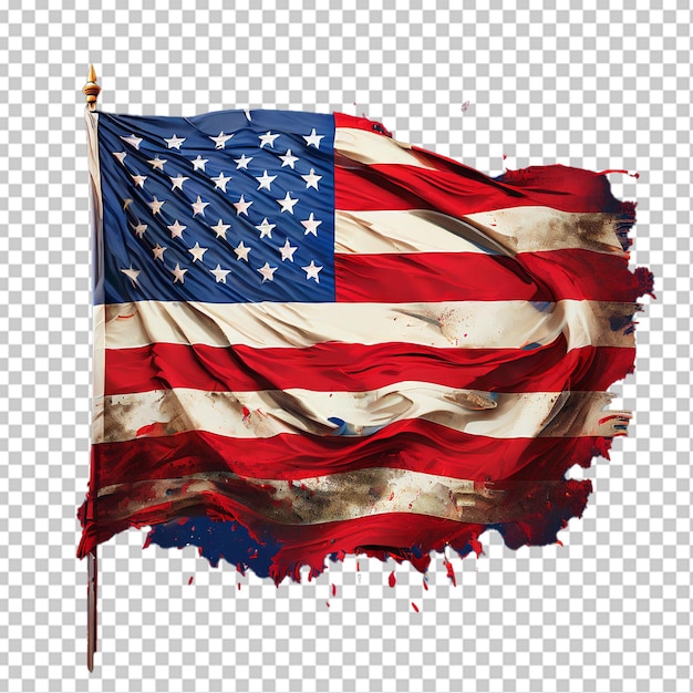 PSD el diseño de love usa con la bandera estadounidense, el logotipo patriótico de estados unidos, la pegatina o la insignia.