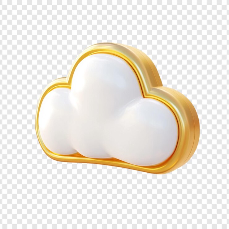 PSD el diseño de lujo de cloud golden icon 3d render