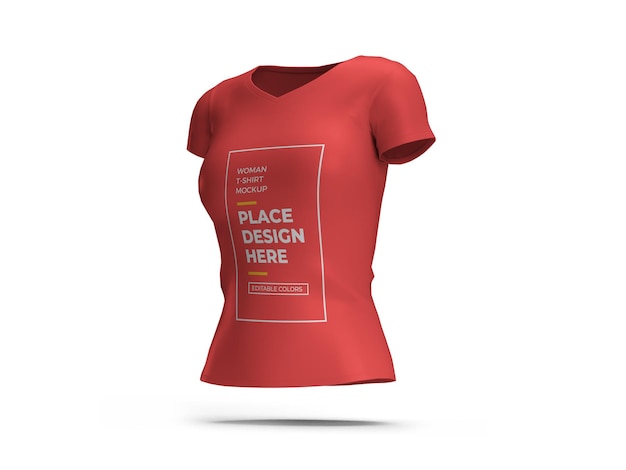 Diseño de maqueta 3d de camiseta de mujer aislado