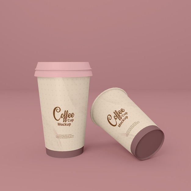 PSD diseño de maqueta 3d realista de taza de café